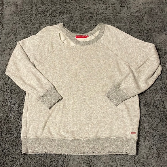NWOT n:PHILANTHROPY gray distressed sweatshirt - Picture 5 of 9